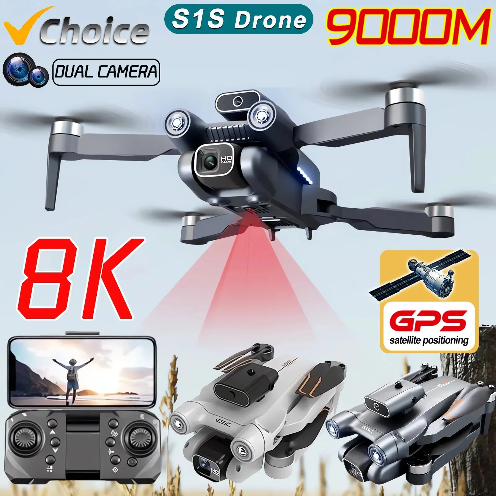 Drone Photogrammetry - S1S 5G GPS Drone Caméra 8K,