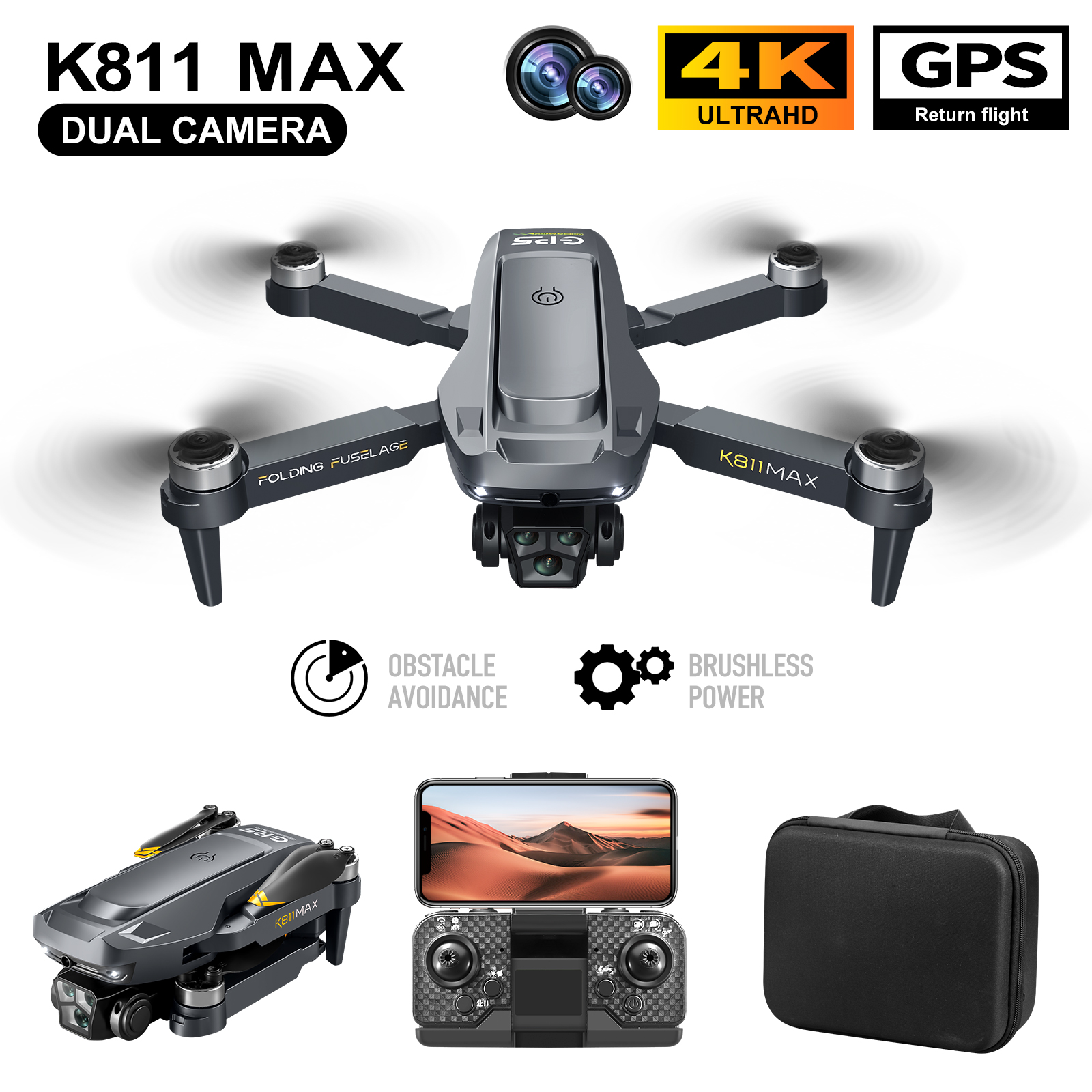 Drone Mapping - Drone quadrirotor K811MAX : sans balais,